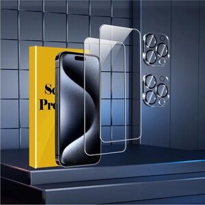 Smartphone Screen Protector with Camera Lens Covers 2 pack